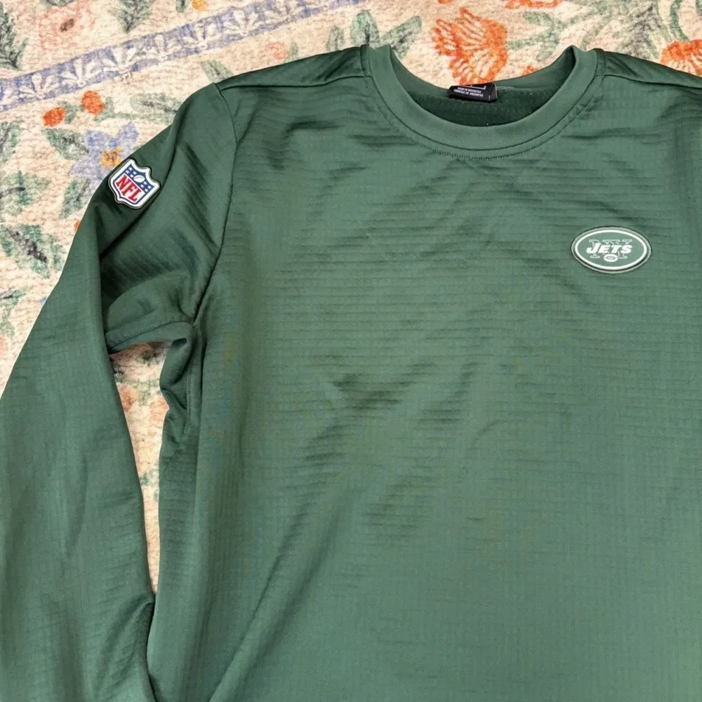 New York Jets NFL Nike Mens Large Green On Field Long Sleeve Fleece